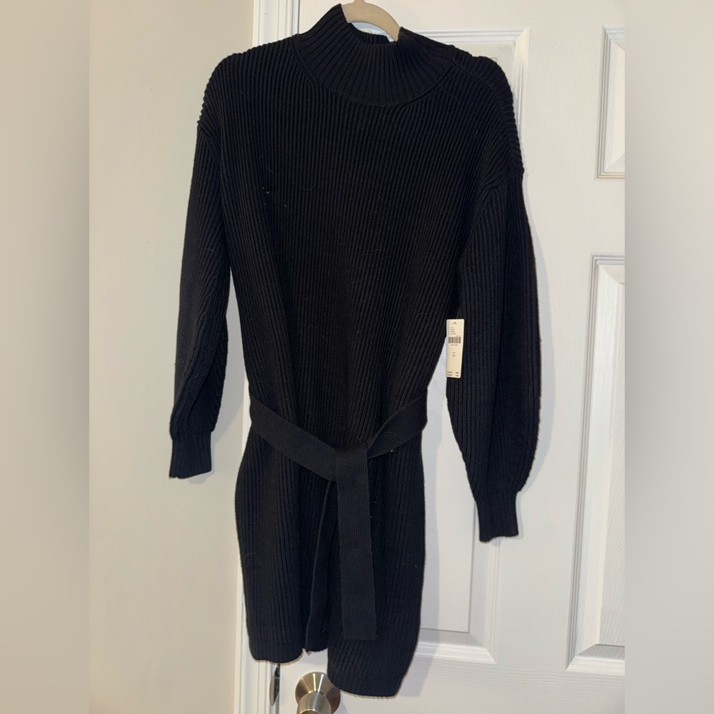 Anthropologie black sweater dress- size XS- NWT